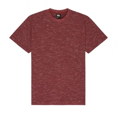 QUIKSILVER LOPAZ STRIPED POCKET T-SHIRT BURNT RUSSET STRIPE