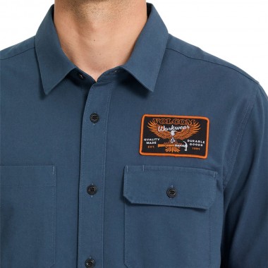 VOLCOM SLAB CITY SHIRT MIDNIGHT BLUE