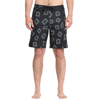 VOLCOM CONTACT SCALLOP STONEY BOARDSHORTS 19 BLACK