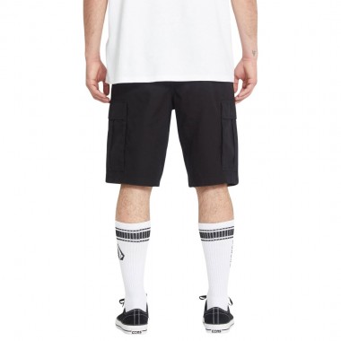 VOLCOM STRANGE TRIPPER CARGO SHORTS 22 BLACK