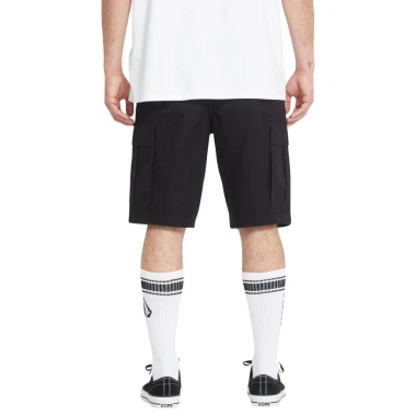 VOLCOM STRANGE TRIPPER CARGO SHORTS 22 BLACK