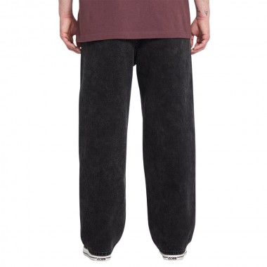 VOLCOM FREAZY LOOSE ELASTICATED WAIST DENIM PANTS BLACKITY BLK
