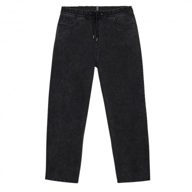 VOLCOM FREAZY LOOSE ELASTICATED WAIST DENIM PANTS BLACKITY BLK