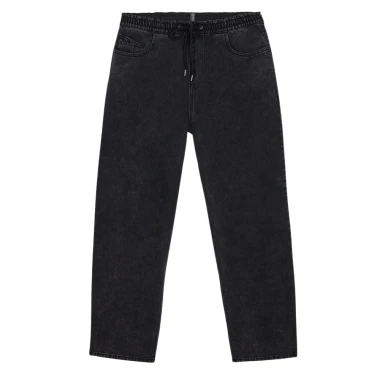 VOLCOM FREAZY LOOSE ELASTICATED WAIST DENIM PANTS BLACKITY BLK