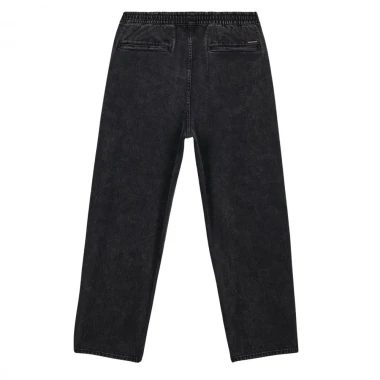VOLCOM FREAZY LOOSE ELASTICATED WAIST DENIM PANTS BLACKITY BLK