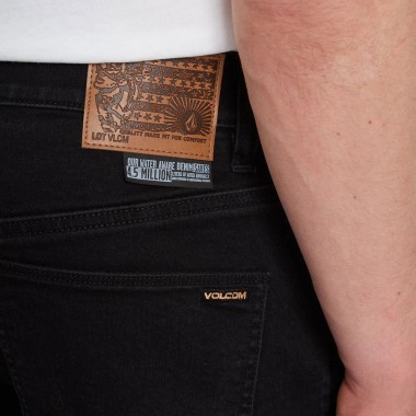 VOLCOM SOLVER DENIM SHORTS BLACK OUT