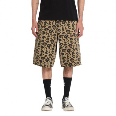 VOLCOM CHILLOW DENIM SHORTS 24 CHEETAH