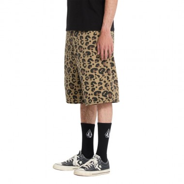 VOLCOM CHILLOW DENIM SHORTS 24 CHEETAH