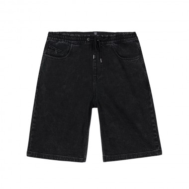 VOLCOM FREAZY DENIM ELASTICATED WAIST SHORTS 22 BLACKITY BLACK