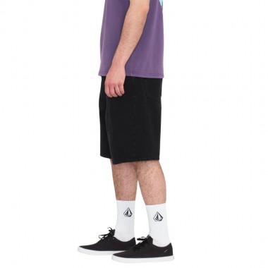 VOLCOM BILLOW DENIM SHORTS 22 BLACK