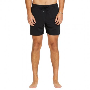 VOLCOM LIDO SOLID TRUNK BOARDSHORTS 16 BLACK