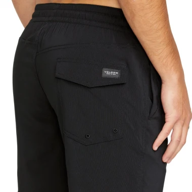 VOLCOM LIDO SOLID TRUNK BOARDSHORTS 16 BLACK