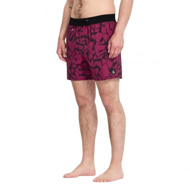 VOLCOM LIDO SOLID TRUNK BOARDSHORTS 16 SANGRIA