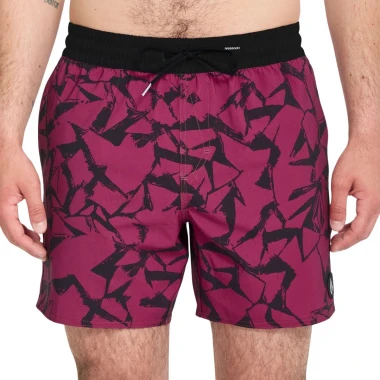 VOLCOM LIDO SOLID TRUNK BOARDSHORTS 16 SANGRIA
