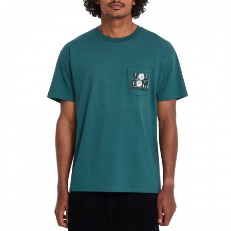 VOLCOM PARTED OUT POCKET T-SHIRT RIFLE GREEN