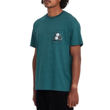 VOLCOM PARTED OUT POCKET T-SHIRT RIFLE GREEN