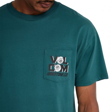 VOLCOM PARTED OUT POCKET T-SHIRT RIFLE GREEN