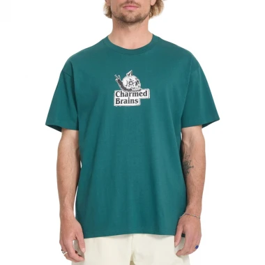 VOLCOM CHARMED BRAINS T-SHIRT RIFLE GREEN
