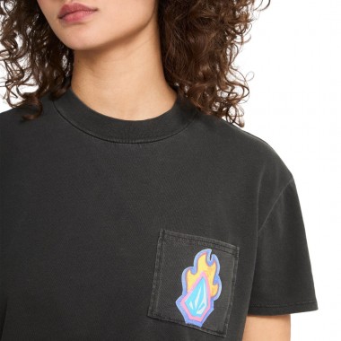 VOLCOM POCKET DIAL W T-SHIRT VINTAGE BLACK