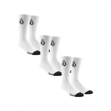 VOLCOM FULL STONE SOCKS 3PK WHITE