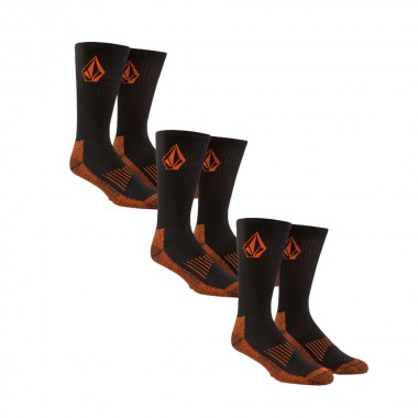 VOLCOM WORKWEAR SOCKS 3PK BLACK