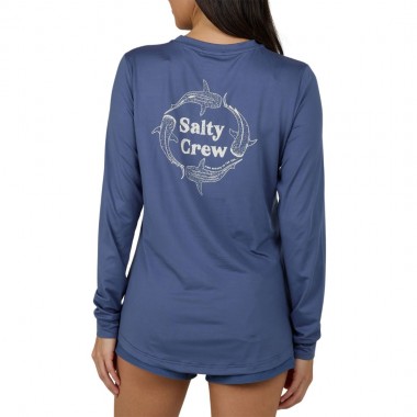 SALTY CREW RESPECT W LS SUN SHIRT INDIGO