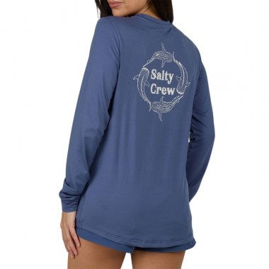 SALTY CREW RESPECT W LS SUN SHIRT INDIGO