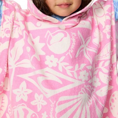 RIP CURL MIXED SNAP K HOODED PONCHO PINK