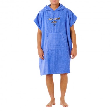 RIP CURL LOGO HOODED PONCHO BLUE HAZE