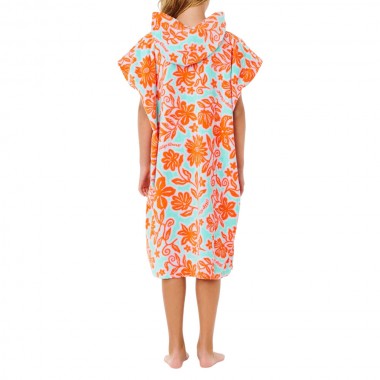 RIP CURL MIXED COTTON K HOODED PONCHO TEAL