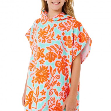 RIP CURL MIXED COTTON K HOODED PONCHO TEAL