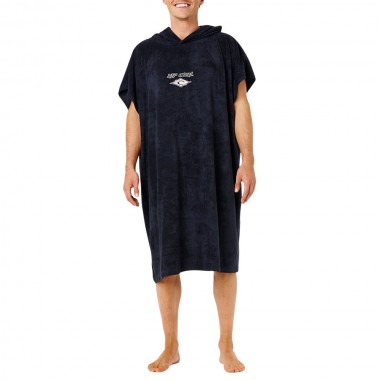 RIP CURL CLASSIC SURF HOODED PONCHO BLACK/OFF WHITE