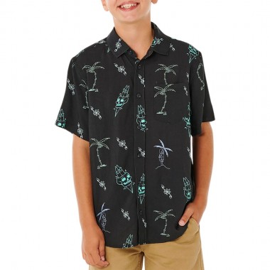 RIP CURL ETERNAL SHRED K SHIRT WASHED BLACK