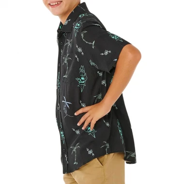 RIP CURL ETERNAL SHRED K SHIRT WASHED BLACK