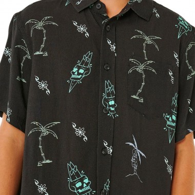 RIP CURL ETERNAL SHRED K SHIRT WASHED BLACK