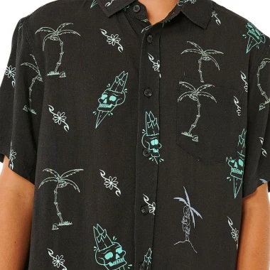 RIP CURL ETERNAL SHRED K SHIRT WASHED BLACK