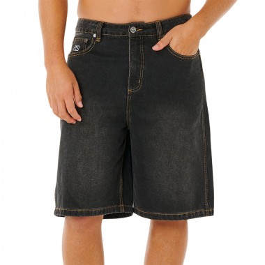RIP CURL INNER VISIONS DENIM WALKSHORTS DARK ACID BLACK