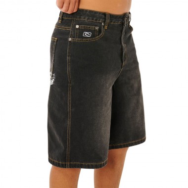 RIP CURL INNER VISIONS DENIM WALKSHORTS DARK ACID BLACK