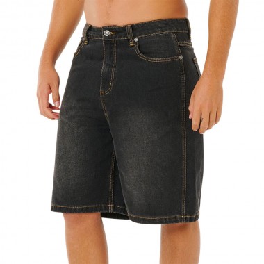 RIP CURL INNER VISIONS DENIM WALKSHORTS DARK ACID BLACK