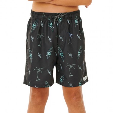 RIP CURL ETERNAL SHRED MESH K VOLLEY SWIM SHORTS WASHED BLACK