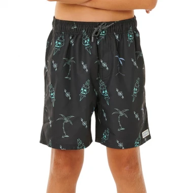 RIP CURL ETERNAL SHRED MESH K VOLLEY SWIM SHORTS WASHED BLACK