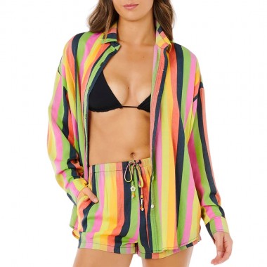 RIP CURL NEON STRIPE RELAXED W SHIRT MULTICO