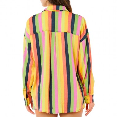RIP CURL NEON STRIPE RELAXED W SHIRT MULTICO