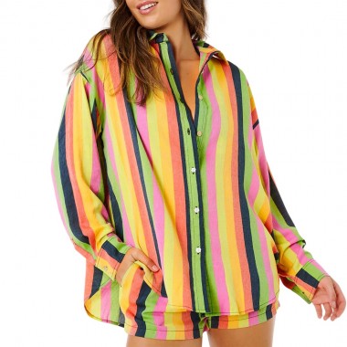 RIP CURL NEON STRIPE RELAXED W SHIRT MULTICO