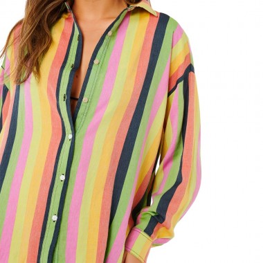 RIP CURL NEON STRIPE RELAXED W SHIRT MULTICO
