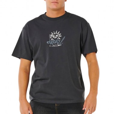 RIP CURL INNER VISIONS ROTTEN SUN TEE WASHED BLACK