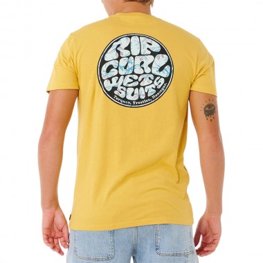 RIP CURL WETTIE PASSAGE ICON TEE OCHRE