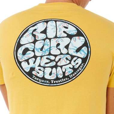 RIP CURL WETTIE PASSAGE ICON TEE OCHRE