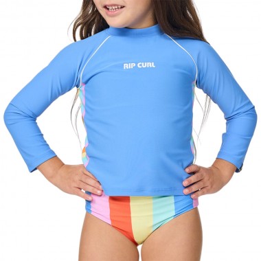 RIP CURL SUNSHINE REVIVAL K LS RASH VEST CORNFLOWER BLUE