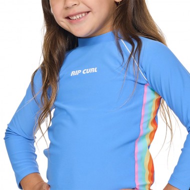 RIP CURL SUNSHINE REVIVAL K LS RASH VEST CORNFLOWER BLUE